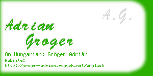 adrian groger business card